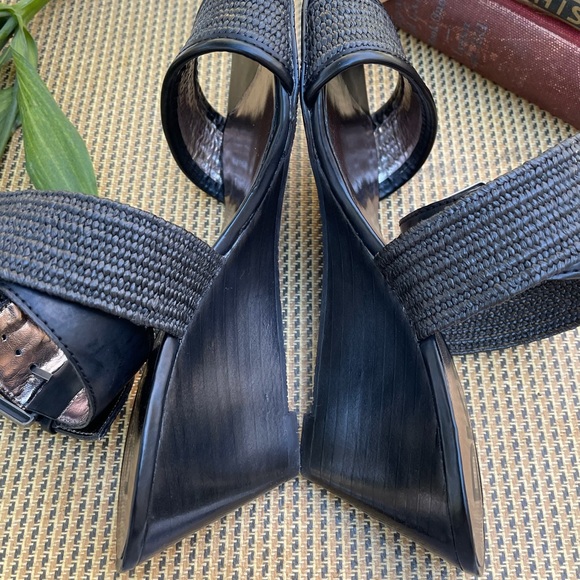 DKNYC Woven Ankle Strap Wedges - Picture 5 of 12